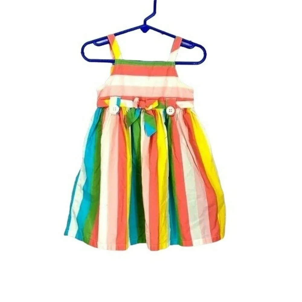 Gymboree‎ Infant Girls Rainbow Striped Sleeveless Dress 18-24 Months